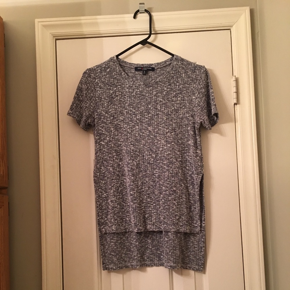 Gray high/low shirt